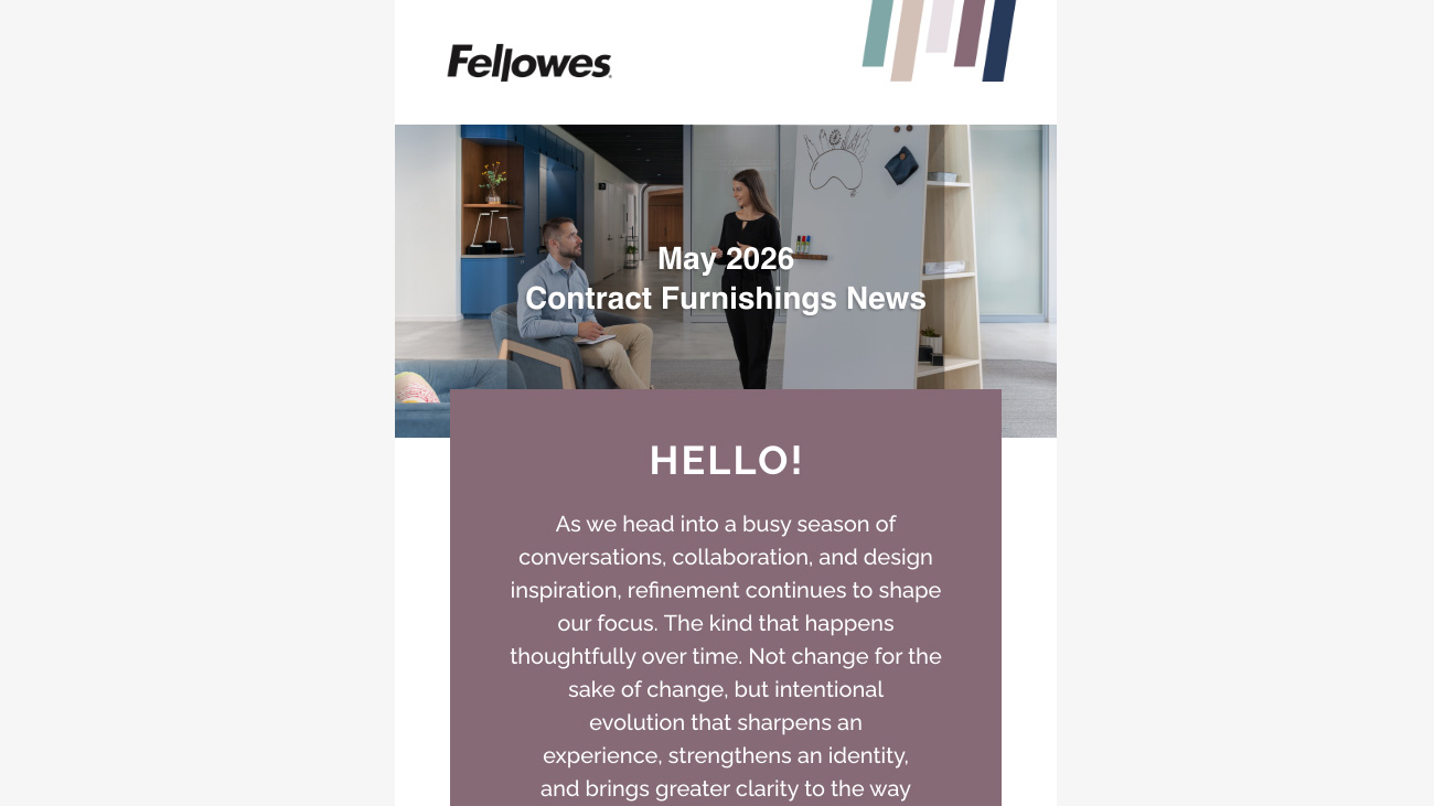 Image of one of the html emails I produced for Fellowes Brands